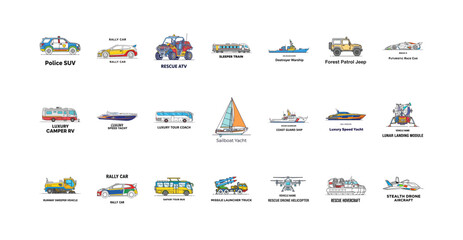 Transportation Vehicle Icon Set © simbah