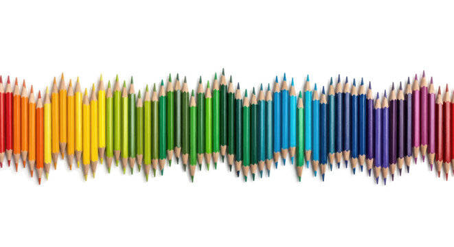 Row of colorful pencils