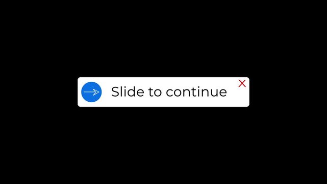slide to continue popup notification ui animation with moving arrow indicator.