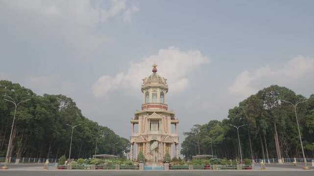 Main tower of Cao Dai Holy See temple in Tay Ninh Vietnam