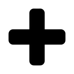 Fototapeta premium Simple Black Plus Sign Or Addition Symbol Icon