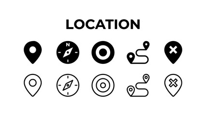 Minimalist Location and Navigation Icon Set © Agung