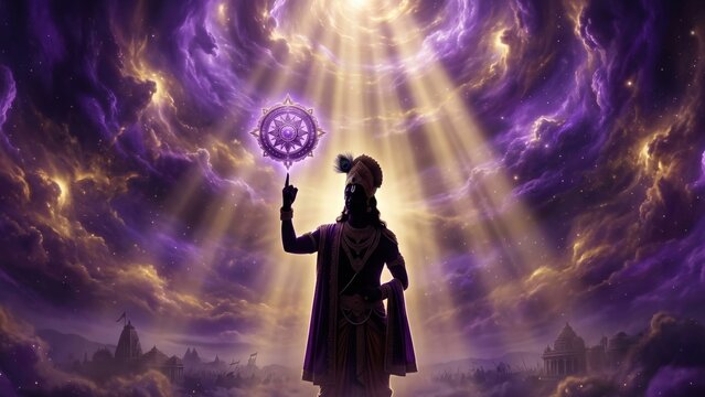 Cosmic Krishna with Sudarshan Chakra