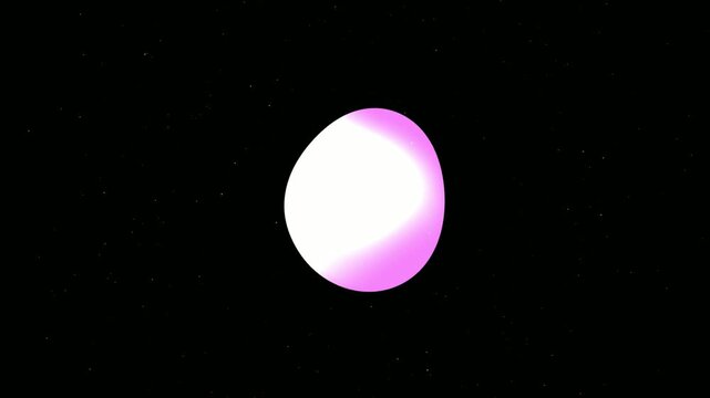 Glowing pink planet in deep space, luminous celestial sphere against black background, vibrant cosmic orb with soft neon light