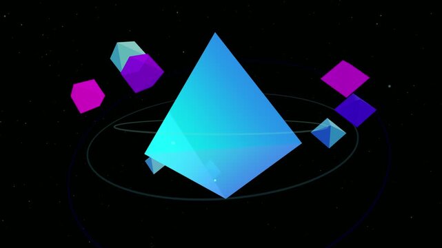 Seamless Loop of Luminous Crystal Prism