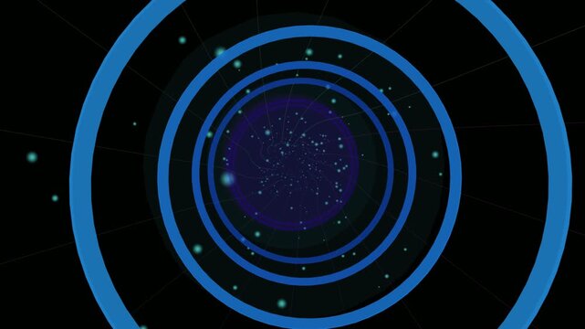 Seamless Loop of Neon Data Stream Tunnel