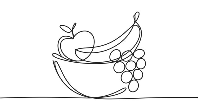 Fresh fruit bowl with apple banana