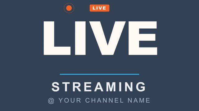 Live streaming motion graphic animation on dark background