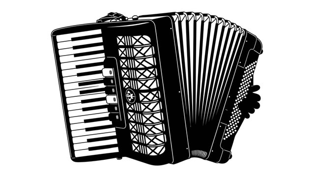 Accordion, Musical Instrument: A classic accordion, a bellows-driven free-reed aerophone, stands as a symbol of folk music and traditional performance, ready to fill the air with melodious tunes.