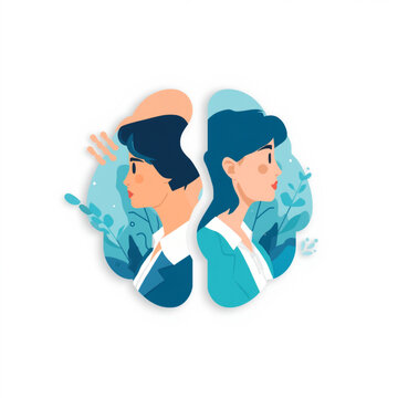 Wellness & Mental Health, Businesswoman, Two Characters Illustration
