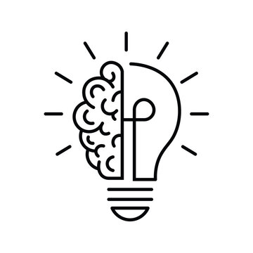 Bulb checkmark black like quick tip line icon. Bulb icon brain, expert, genius, idea, innovation, lamp, light bulb