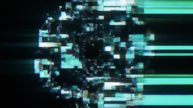 Abstract digital glitch animation featuring broken video codec effects