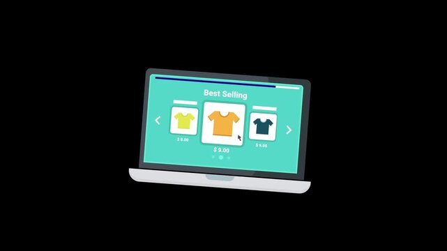 Product selection icon animation isolated on alpha channel background 