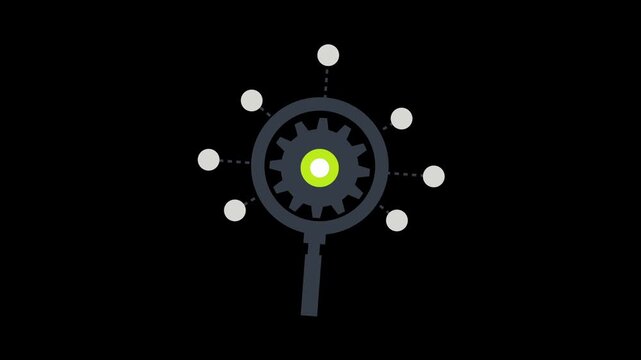 SEO icon animation isolated on alpha channel background 