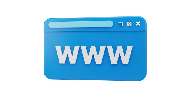 Blue internet browser icon with www text