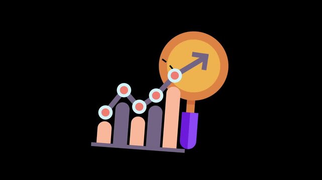 SEO Benchmark icon animation isolated on alpha channel background 