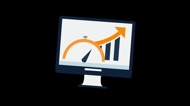 Website analytics report icon animation isolated on alpha channel background 