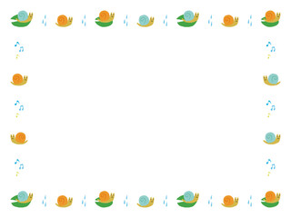 Cute snail and raindrop frame with transparent background © tan_ illustration