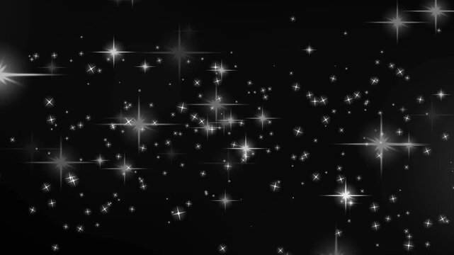 Sparkling starlight overlay animation on black background