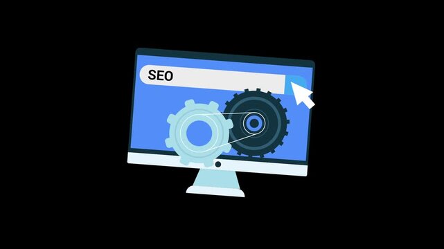 SEO Leicester icon animation isolated on alpha channel background 