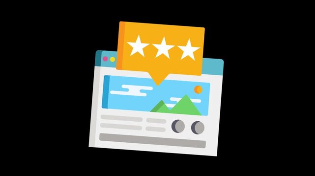 SEO ranking icon animation isolated on alpha channel background 