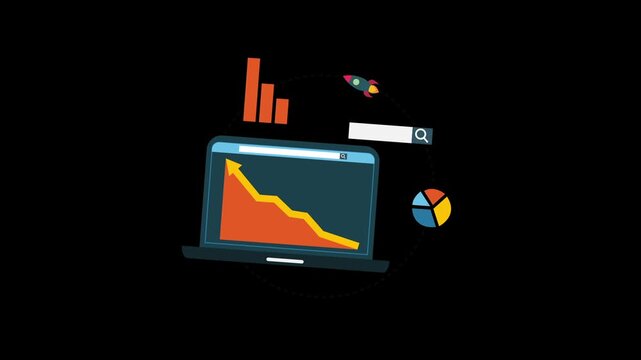 SEO Specialists icon animation isolated on alpha channel background 
