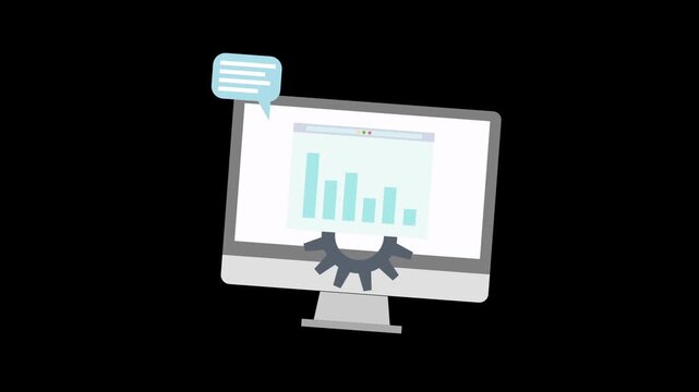 SEO technology icon animation isolated on alpha channel background 