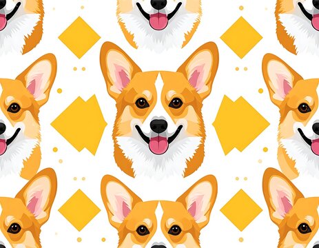 Corgi heads repeating