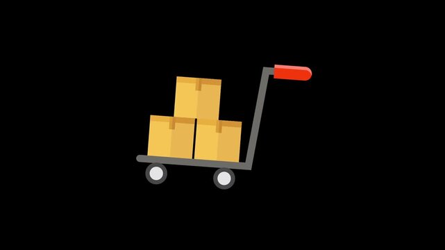 Trolley with item icon isolated on alpha channel background 