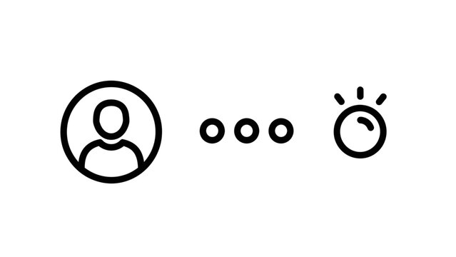 Icon for user profile ellipsis idea or lightbulb user interface silhouette ellipsis lightbulb inspiration solution minimalist communication thinking creativity brainstorming progress