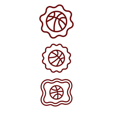 Basketball Badge and Emblem Icon Set