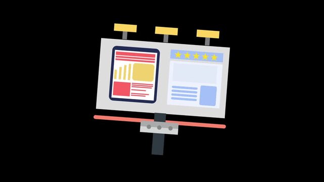 Advertisement icon animation isolated on alpha channel background