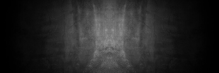 Obraz premium Old wall texture cement dark black gray background abstract grey color design are light with white gradient background.
