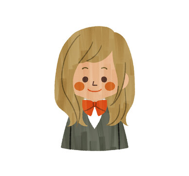 笑顔の女子学生-ガッシュ