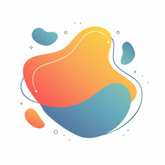 Fototapeta premium Abstract Gradient Blob Shape with Fluid Design Elements