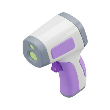 3D render of a modern infrared thermometer on white background