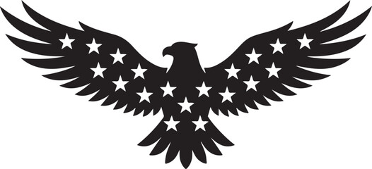 Obraz premium American eagle icon, patriotic symbol, star-spangled bird, vector illustration