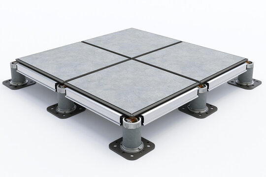 Raised Access Floor Isolated on White Background