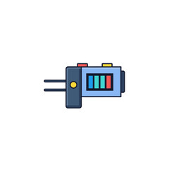 Fototapeta premium Battery level indicator icon with charging cable