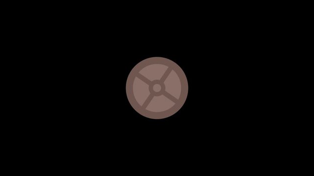 Yoga chakra icon animation isolated on alpha channel background 
