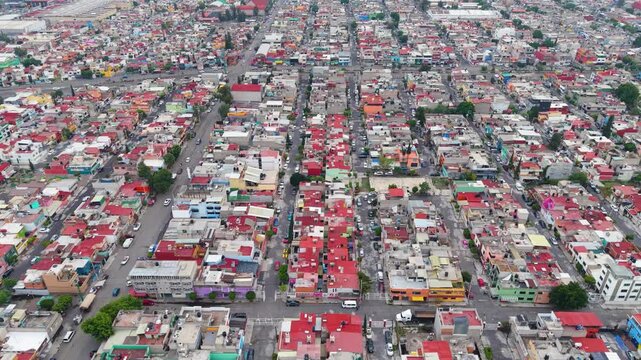 Overhead view of Ecatepec in the Greater Mexico City area