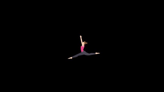 Animated woman doing yoga icon. Perfect for wellness apps, yoga platforms, guided meditation videos, mental health content, or spiritual
