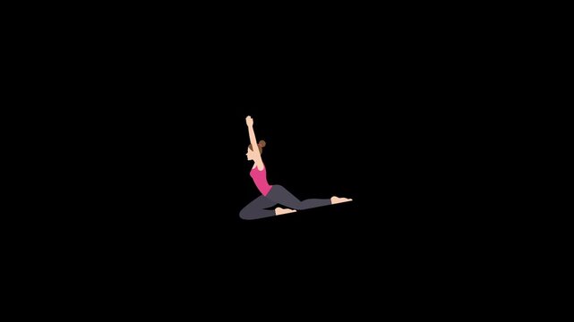 Animated woman doing yoga icon. Perfect for wellness apps, yoga platforms, guided meditation videos, mental health content, or spiritual