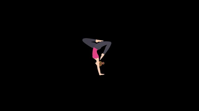Animated woman doing yoga icon. Perfect for wellness apps, yoga platforms, guided meditation videos, mental health content, or spiritual