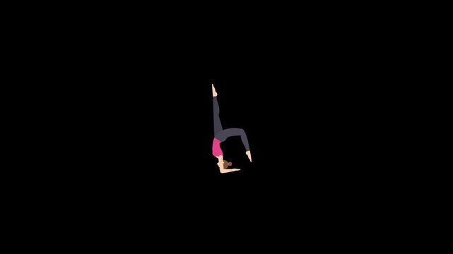 Animated woman doing yoga icon. Perfect for wellness apps, yoga platforms, guided meditation videos, mental health content, or spiritual