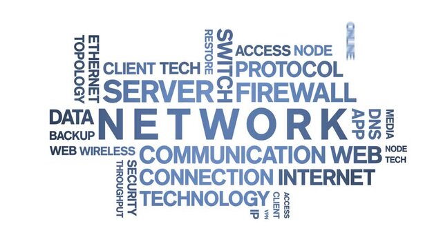 Network animated word cloud-gross domestic product animation tag kinetic typography seamless loop.