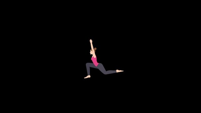 Animated woman doing yoga icon. Perfect for wellness apps, yoga platforms, guided meditation videos, mental health content, or spiritual