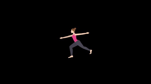 Animated woman doing yoga icon. Perfect for wellness apps, yoga platforms, guided meditation videos, mental health content, or spiritual