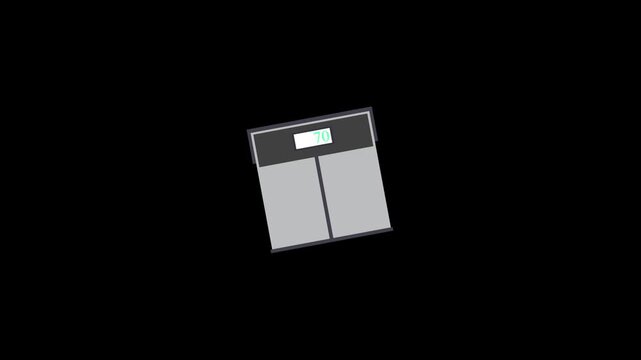 Weight Scale icon animation isolated on alpha channel background 