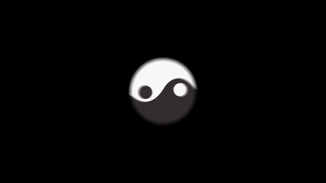 Yin yang yoga icon animation isolated on alpha channel background 